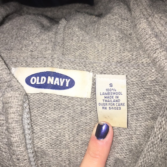 Old Navy grey wool zip up hoodie Small - Picture 7 of 8